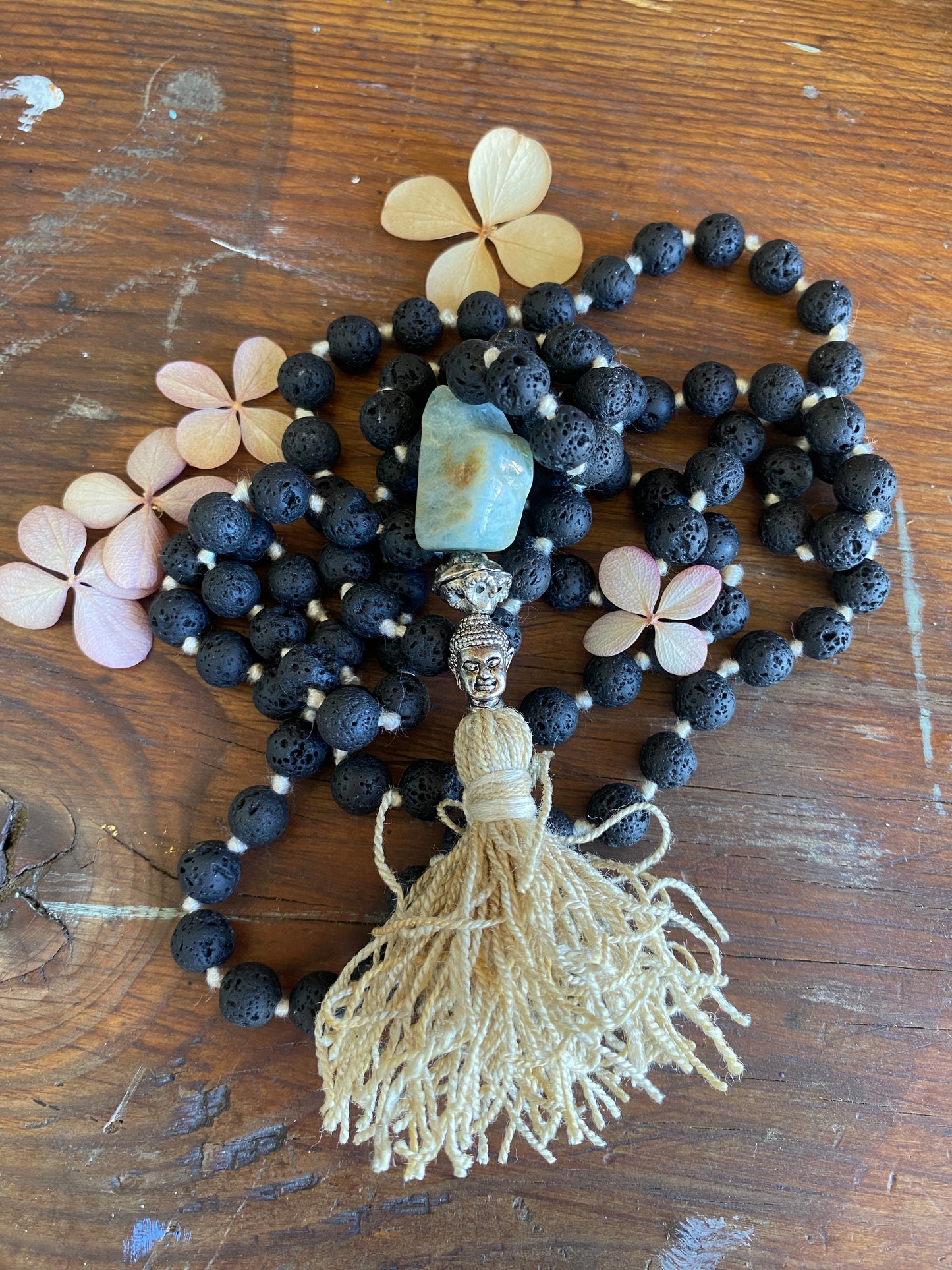 lava stone mala beads