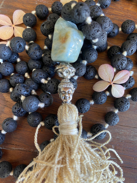 lava stone mala beads