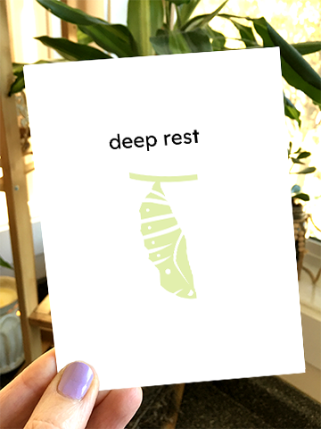 deep rest. (not depressed)